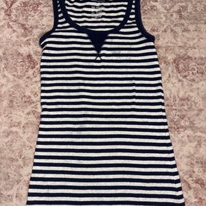 GAP Navy and White Striped Tank Top